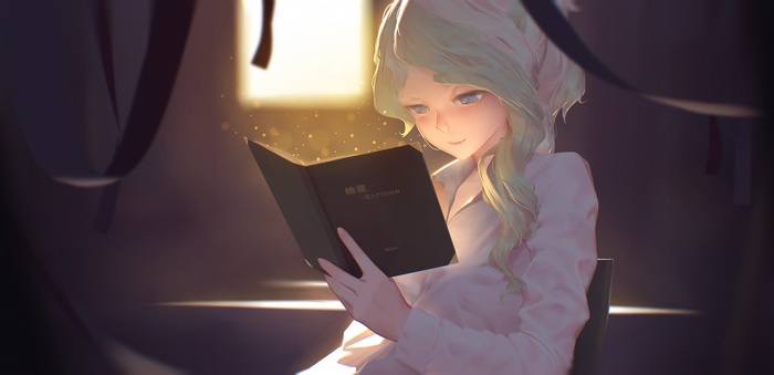 Diana Cavendish from Little Witch Academia reading a book
