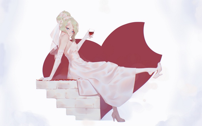Diana Cavendish from Little Witch Academia in a wedding dress