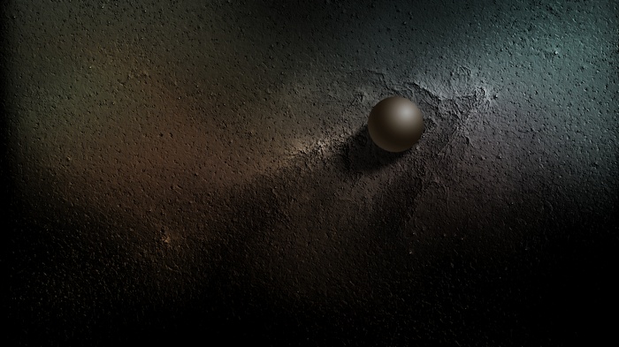 A textured surface with a single sphere
