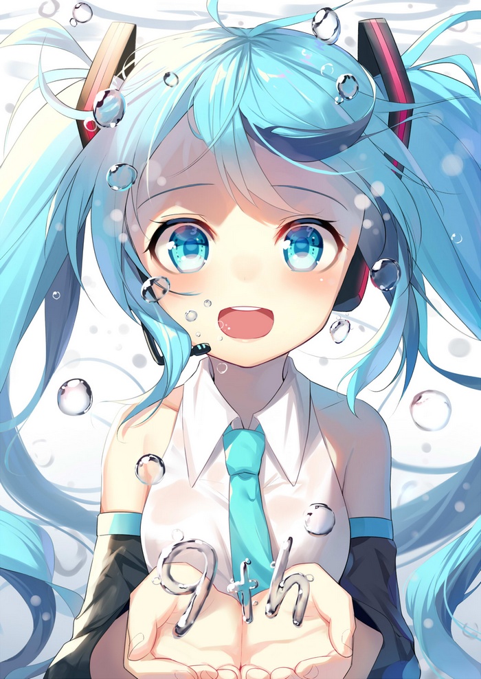 Hatsune Miku with bubbles