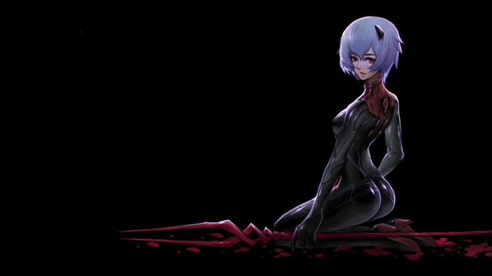 Ayanami Rei from Neon Genesis Evangelion with Spear of Longinus