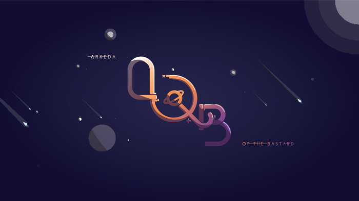 Arkeda of the Bastard typographic logo in space