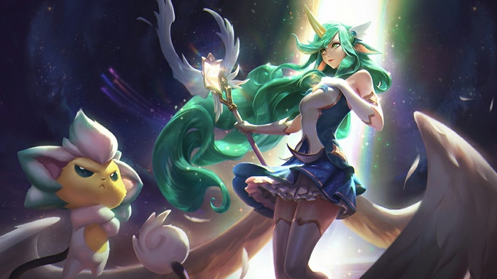 Star Guardian Soraka and companion from League of Legends