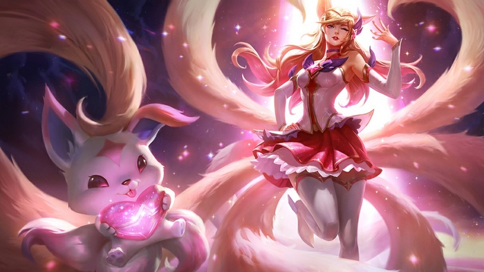 League of Legends fox girl Summoners Rift Ahri (League of Legends) heart stars Ahri Star Guardian shooting stars anime