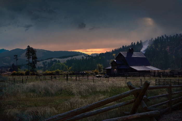 Far Cry 5 Barn at Sunset