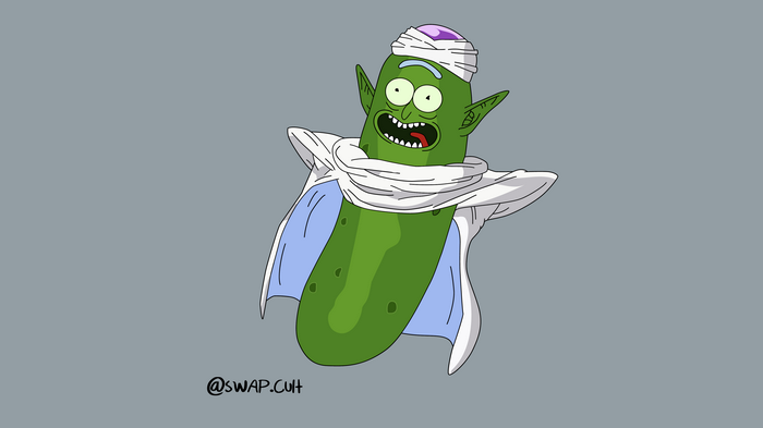 Pickle Rick as Piccolo from Dragon Ball Z and Rick and Morty