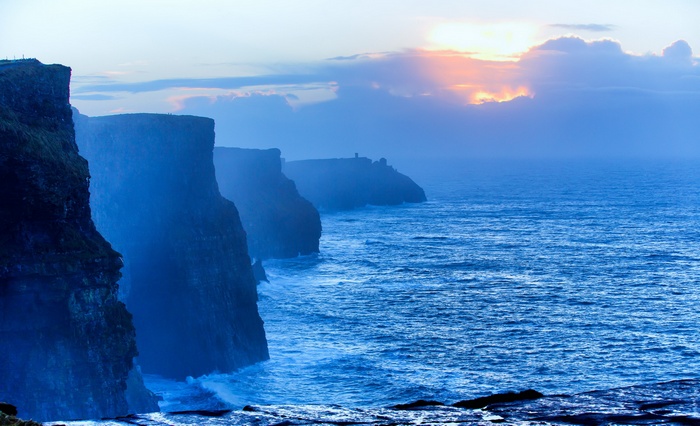Cliffs of Moher, Ireland at sunset