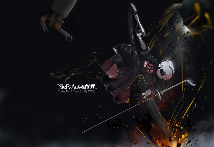 2B from Nier: Automata with Katana