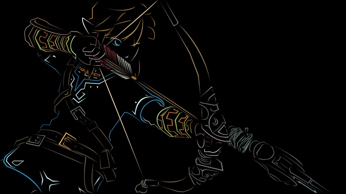 Link from The Legend of Zelda: Breath of the Wild with a bow