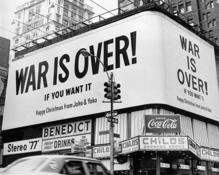 War Is Over! billboard in New York City