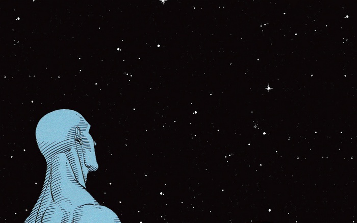 Dr. Manhattan from Watchmen in space