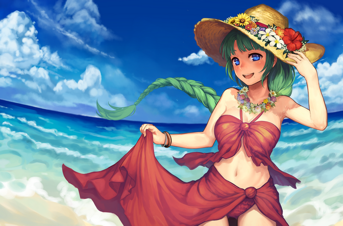 Yuugumo from Kantai Collection on a beach