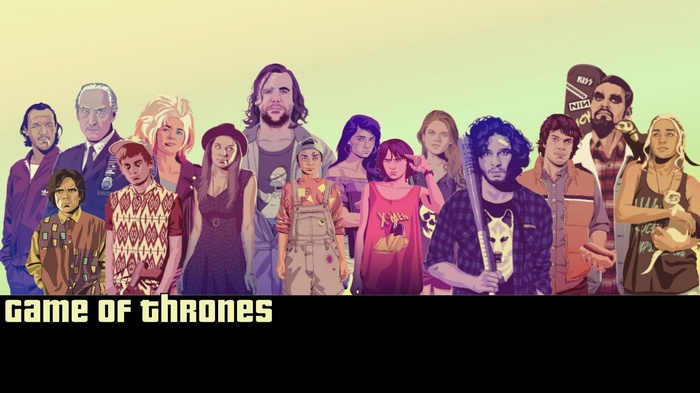 Game of Thrones characters in Grand Theft Auto style