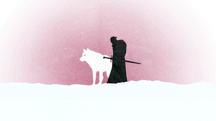 Jon Snow and Ghost from Game of Thrones
