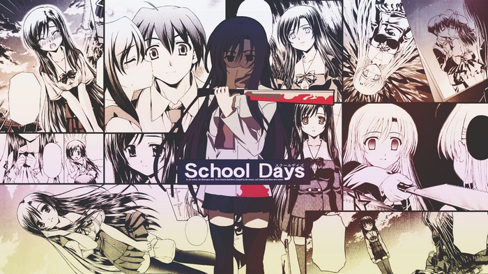 Katsura Kotonoha and Makoto Itou from School Days