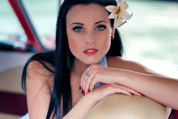 Woman with flower in her hair