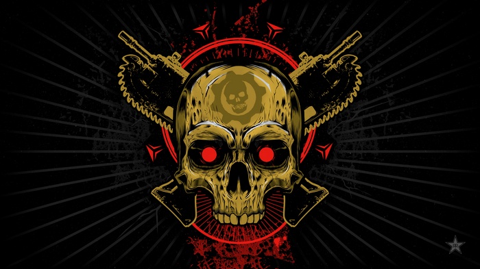 Gears of War Skull with Chainsaws