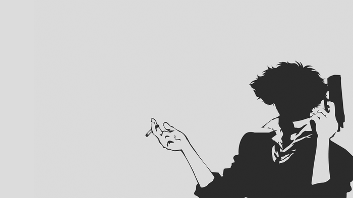 Spike Spiegel from Cowboy Bebop holding a gun
