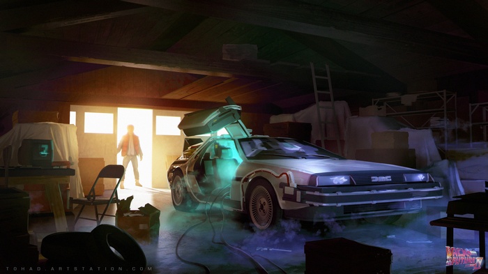 Marty McFly, Back to the Future, car, magic, DMC DeLorean