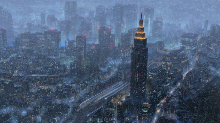 Cityscape in Snow from Your Name