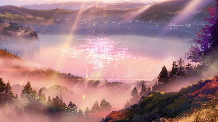 Landscape with lake and mountains, Kimi no Na Wa