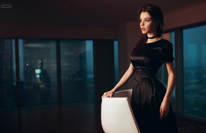 Maria Way in a black dress by Ivan Gorokhov