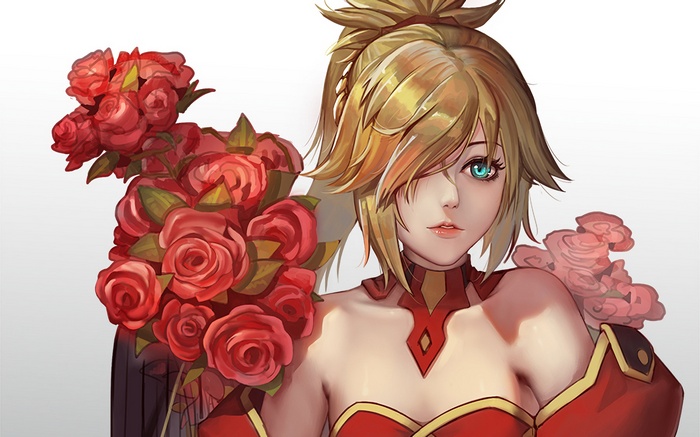 Mordred from Fate/Apocrypha with Roses