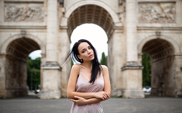 Angelina Petrova in front of an Arch