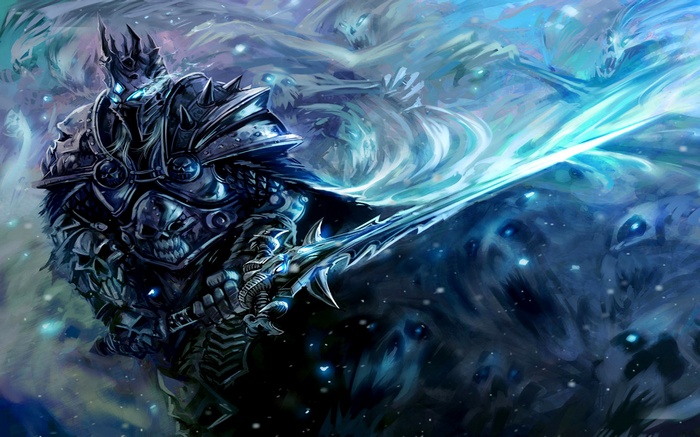 Arthas Menethil from World of Warcraft wielding Frostmourne