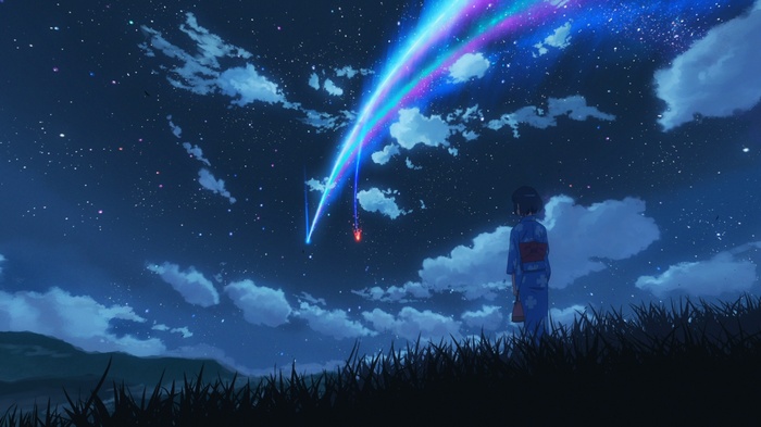 Kimi no Na Wa, comet, Makoto Shinkai , starry night