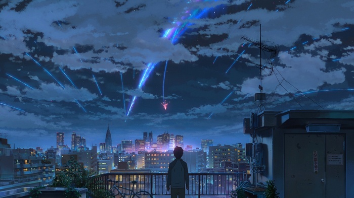 Makoto Shinkai , Kimi no Na Wa, starry night, comet