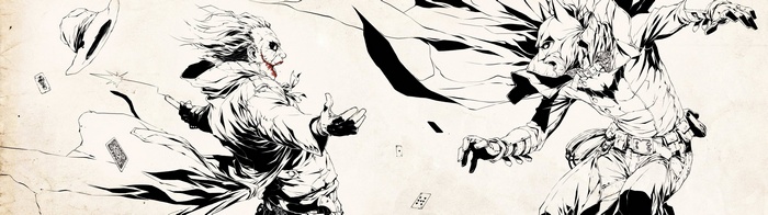 Batman and Joker in a comic book style illustration