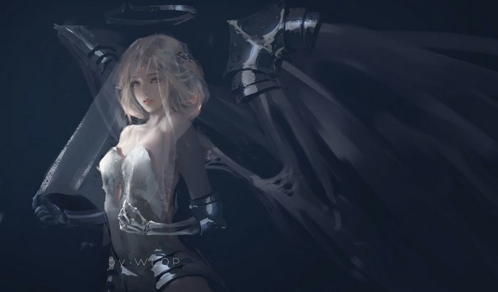 Fantasy girl with wings by WLOP