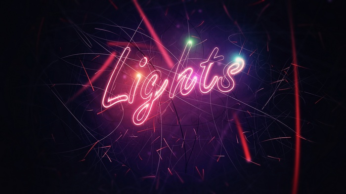 Neon lights typography digital art