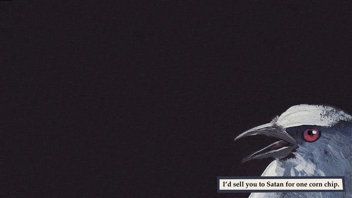 Bird with text on dark background