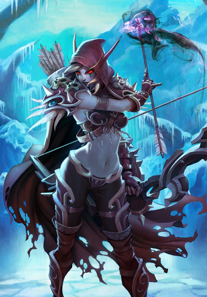 Sylvanas Windrunner from Warcraft holding a bow