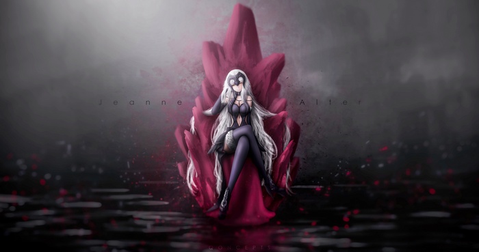 Jeanne darc alter throne long hair Fate Series Jeanne dArc