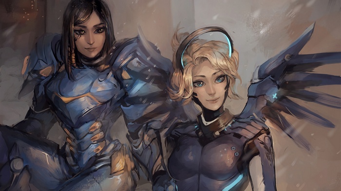 Pharah and Mercy from Overwatch