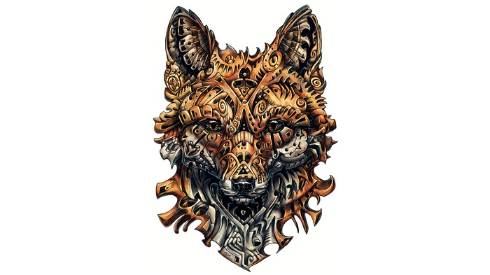 Steampunk fox head artwork