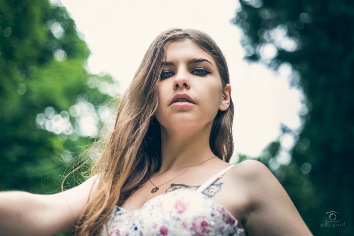 Portrait of Amandine Hannah outdoors