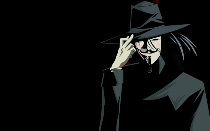 V for Vendetta, hat, mask, Guy Fawkes mask