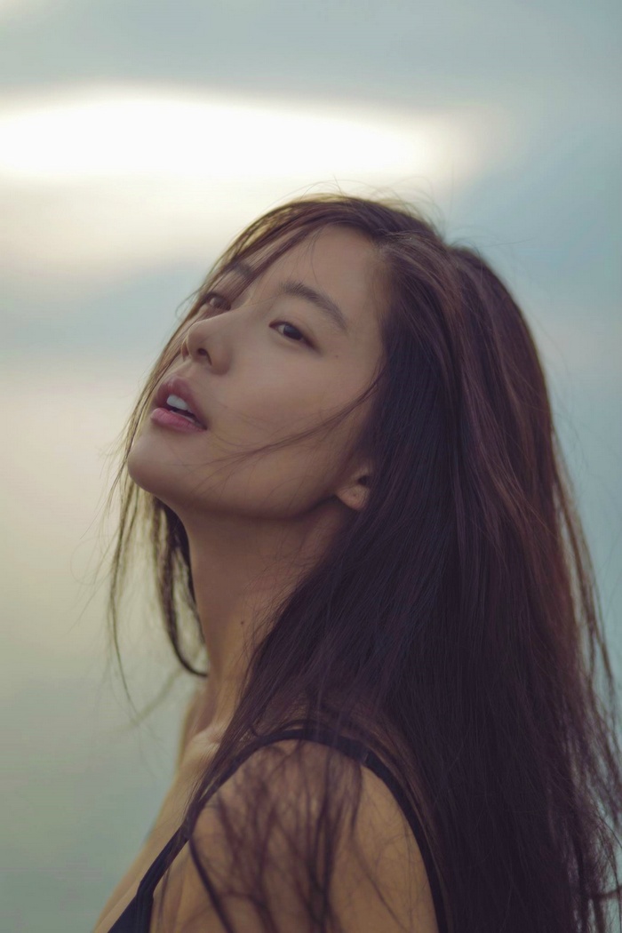 Asian woman with long dark hair
