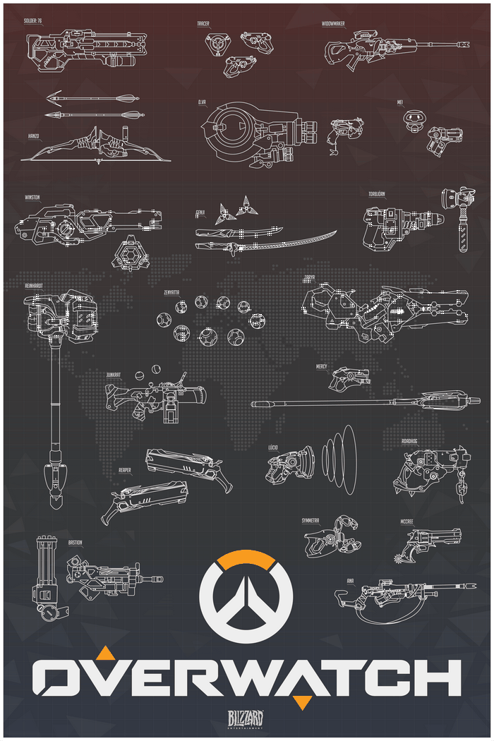 Overwatch character weapons blueprint