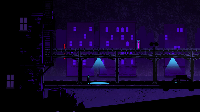 Bigby Wolf from The Wolf Among Us in a dark city
