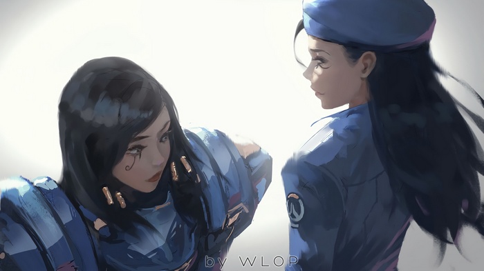 Pharah and Ana from Overwatch by WLOP