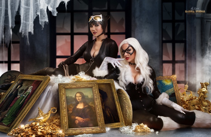 500px, treasure, Black Cat (character), Mike Roshuk, women, model, Spider-Man, cleavage, Mona Lisa, cosplay, Batman, Catwoman