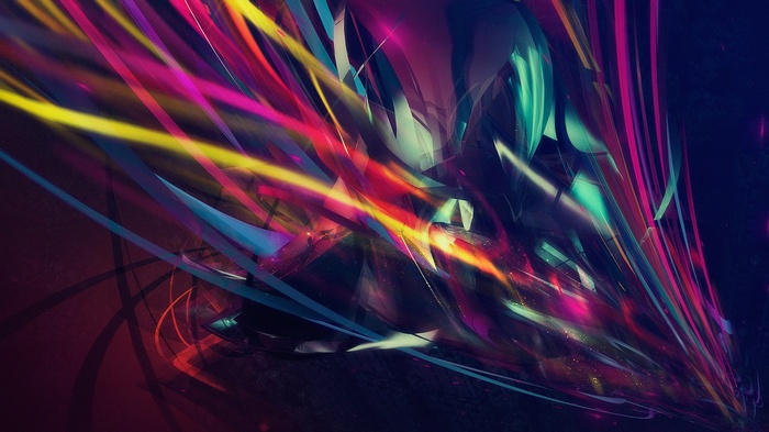 Abstract colorful light streaks and shapes
