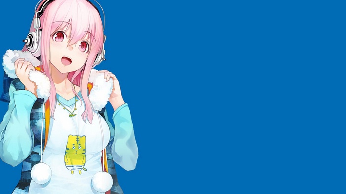 Super Sonico from Nitroplus with headphones