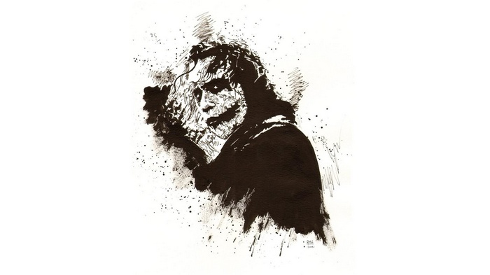 Joker from Batman ink drawing