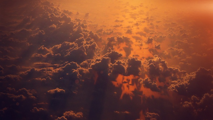 Sunset clouds from above